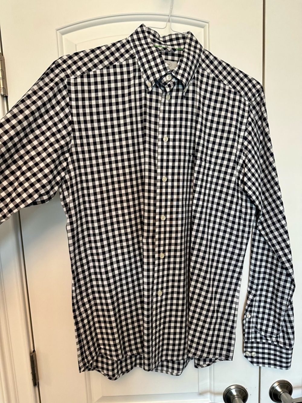 Eton Black and White Gingham Button-Down Shirt